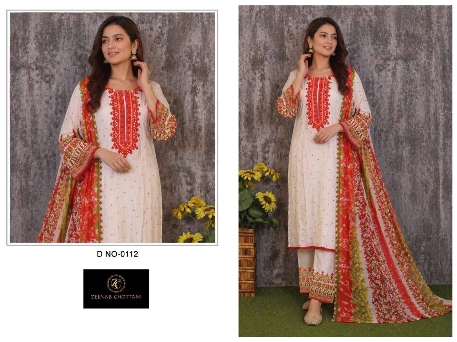 MARIA B HITS By ZEENAB CHOTTANI 0111 TO 0113 SERIES BEAUTIFUL PAKISTANI SUITS COLORFUL STYLISH FANCY CASUAL WEAR & ETHNIC WEAR PURE COTTON EMBROIDERED DRESSES AT WHOLESALE PRICE